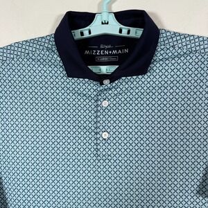Mizzen Main Polo Shirt Mens XL Blue Golf Classic Phil Mickelson Geometric Print